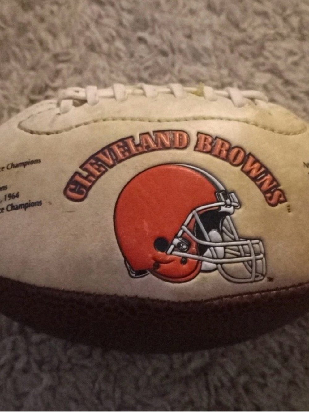 Cleveland Browns Mini Football with Helmet Logo - White & Brown